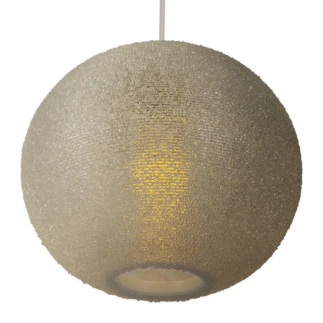 White Sugarball Pendant Lamp by John & Sylvia Reid for Rotaflex For Sale - Image 5 of 7