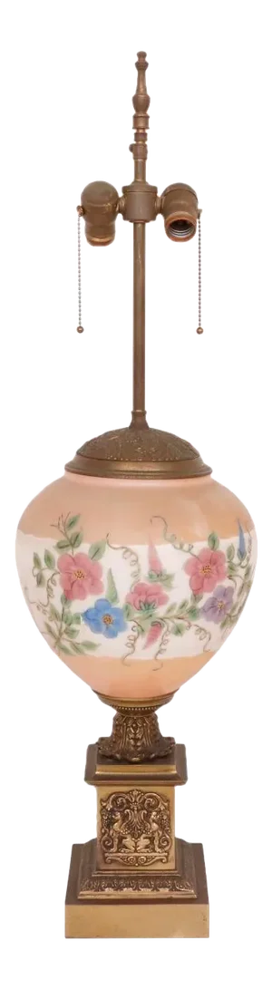 Antique Empire Painted Globe Table Lamp