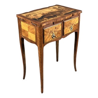 20th Century Louis XV Marquetry Sewing Table For Sale