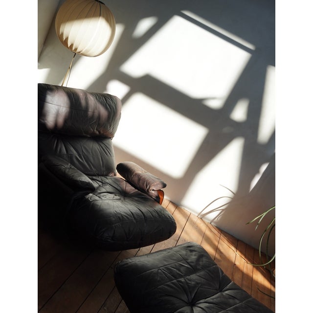 Plastic Set of Vintage Lounge Chair and Ottoman by Michel Ducaroy for Ligne Roset, 1970 For Sale - Image 7 of 18