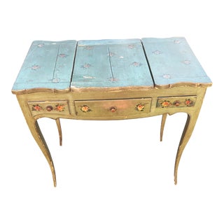 19th Century Antique Primitive Hand Painted Vanity For Sale