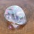 Vintage Mouth Blown Iridescent Glass Paperweight in Seashell Form With Infused Silver Flecks Measures approx: 3H x 4L x...