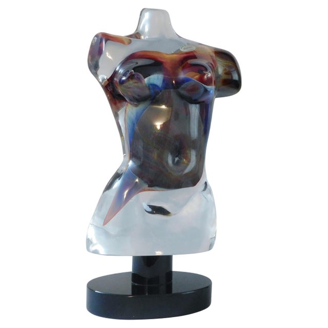 Murano glass status of a female torso, made in Italy circa 1980s Signed at the base This piece makes for a great and...