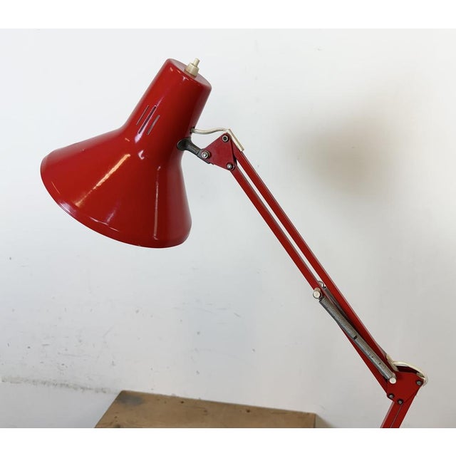 Vintage Italian Architect Table Lamp in Red, 1970s For Sale - Image 9 of 18
