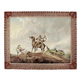 Mid-Century Modern Alex Witteman the Plainsman Airbrush Painting Ca. 1950s, Framed For Sale
