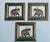 Set of 3 vintage British Colonial elephant silkscreens frames .