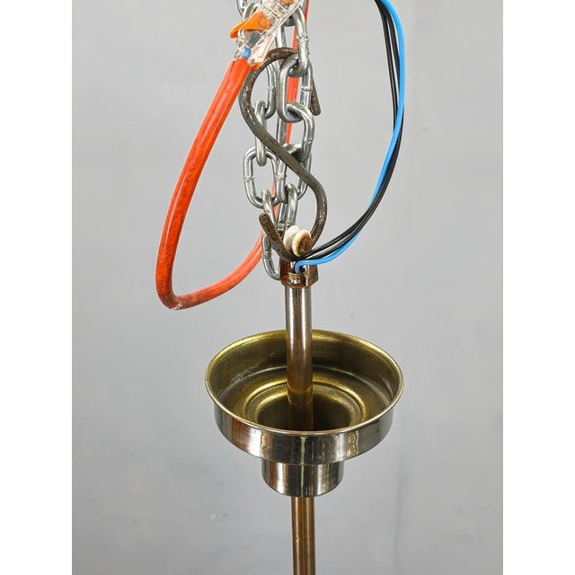 Art Deco Pink Glass Chandelier, Czechoslovakia, 1940s For Sale - Image 4 of 14
