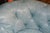 Animal Skin Vintage Drexel Aqua Blue Tufted / Buttoned Leather Chesterfield Loveseat Sofa For Sale - Image 7 of 18