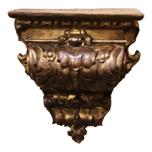 18th Century Italian Baroque Carved Giltwood Wall Bracket Console