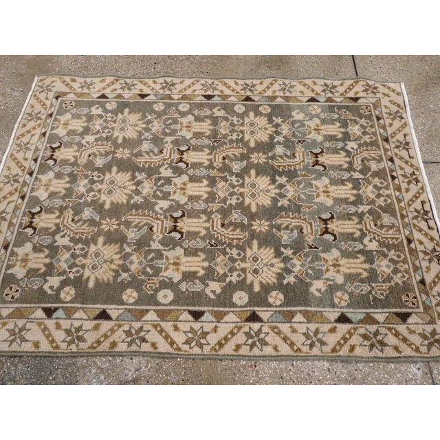 Galerie Shabab Collection Mid-20th Century Persian Malayer Throw Rug For Sale - Image 4 of 6