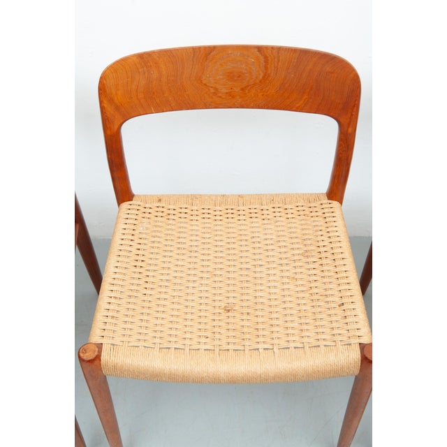 Vintage Model 75 Dining Chairs in Teak by Niels Otto Møller for J. L. Møller Møbelfabrik, 1950s, Set of 4 For Sale - Image 10 of 15