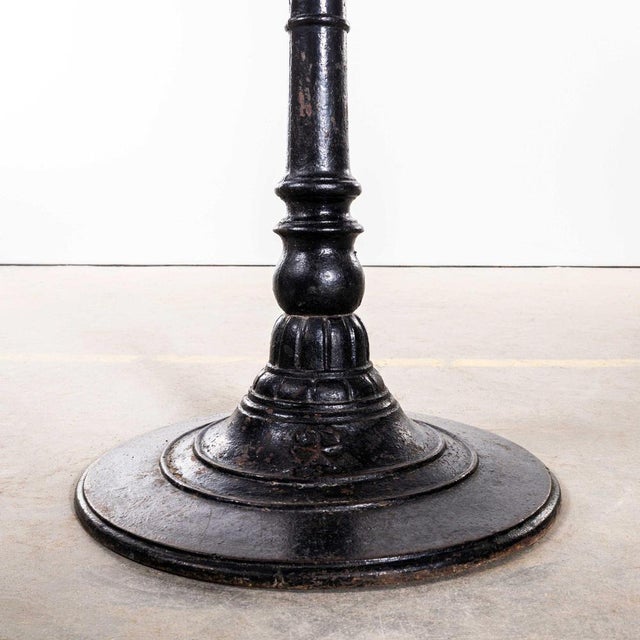 Metal Antique French Bobbin Base Marble Bistro Table, 1890s For Sale - Image 7 of 10