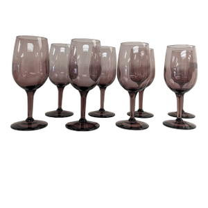 Set of 8 Amethyst Wine Glasses