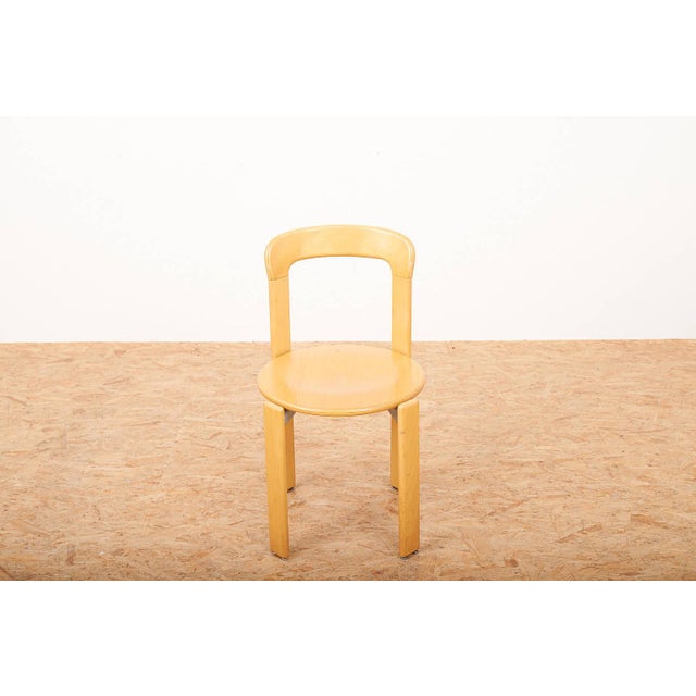Stackable Wooden Chair by Bruno Rey for Dietiker, 1971, in Good conditions. Designed 1970 to 1979 This piece has an...