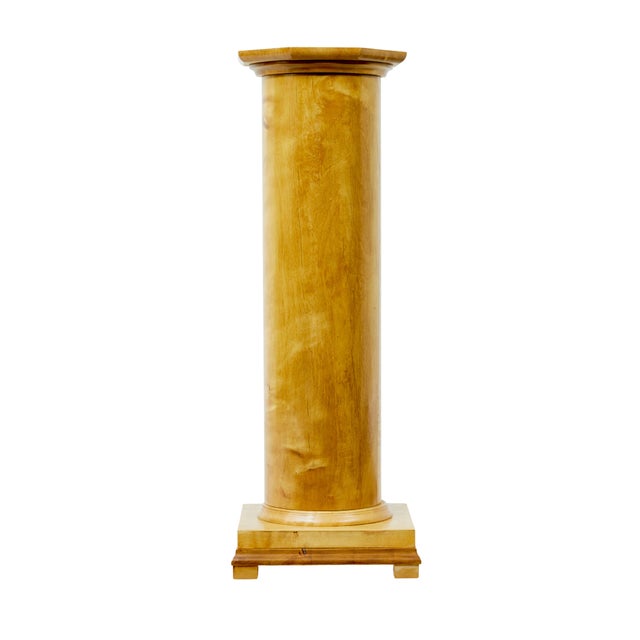 Wood Early 20th Century Empire Revival Swedish Birch Pedestal, 1900s For Sale - Image 7 of 7