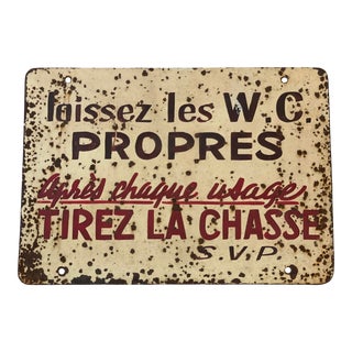 Authentic Metal Sign From the Eiffel Tower For Sale
