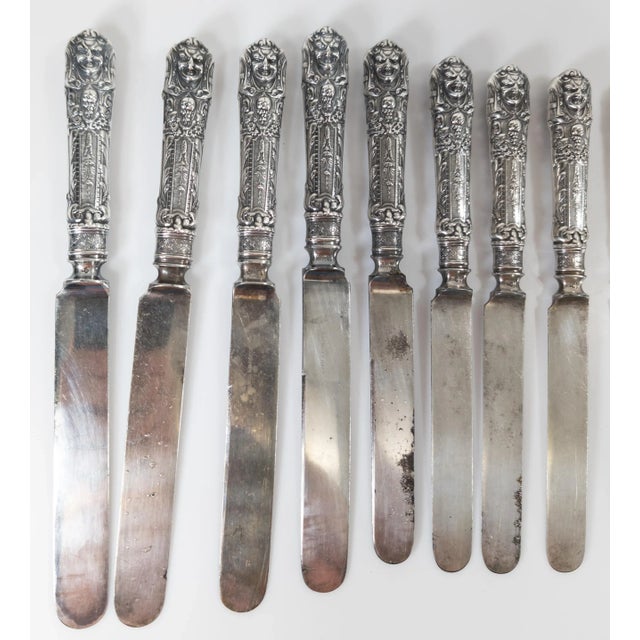 19th Century Group of 10 Rare Reed and Barton Silverplate Knives in Renaissance Pattern For Sale - Image 11 of 12