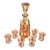 Vintage Art Deco Amber Cut Floral Etched Crystal Decanter Set With 6 Glasses - 7 pcs For Sale