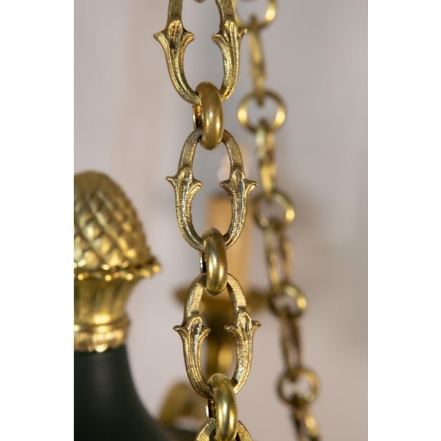 Metal Empire Style Chandelier, France, 1930s For Sale - Image 7 of 14