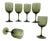 Bottle Green Hand Blown Cordial Glasses - Set of 6 For Sale