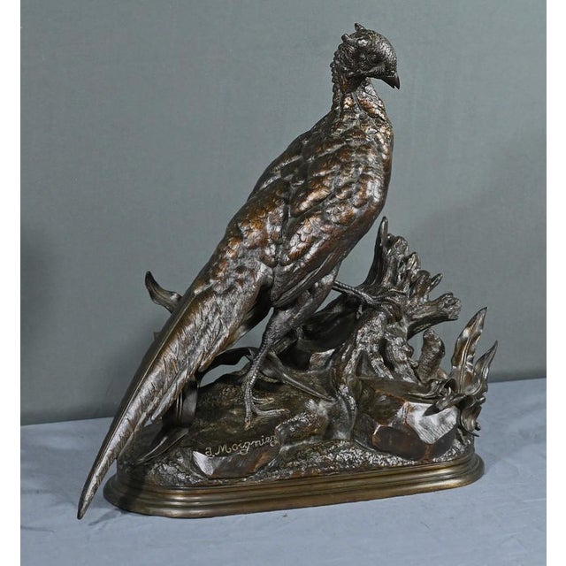 J. Moigniez, The Pheasant and the Weasel, Late 1800s, Bronze For Sale - Image 3 of 18