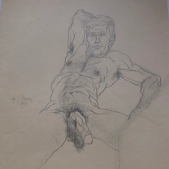 Original charcoal drawing on paper (pieced together) 11 x 17 unframed signed middle left