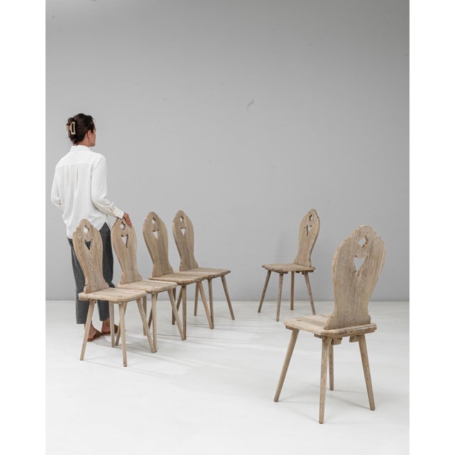 20th Century French Oak Alpine Dining Chairs - Set of 6 For Sale - Image 17 of 18