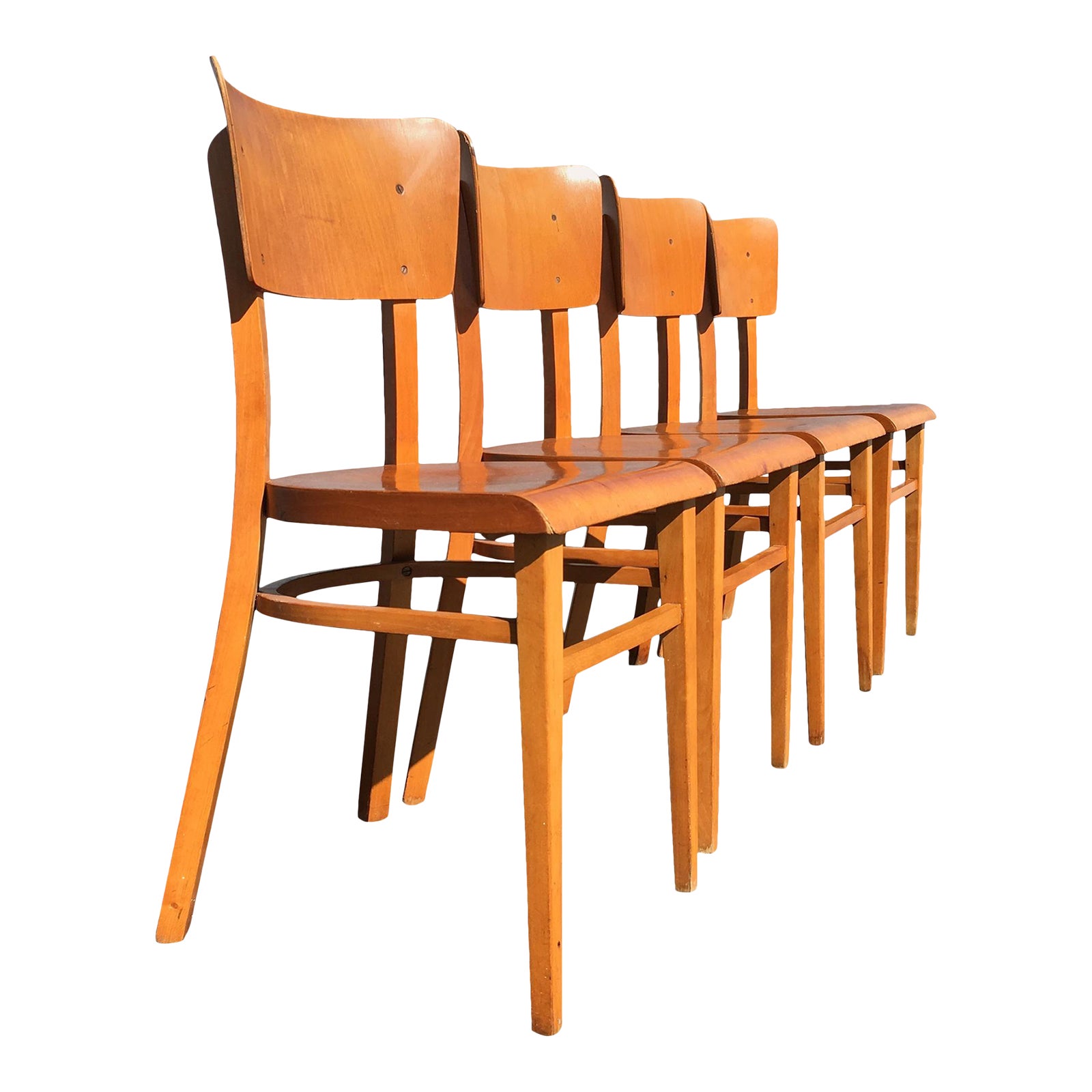 1950s Bentwood Kitchen Dining Chairs Set of 4 Chairish
