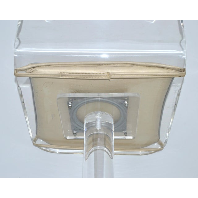 Pair, Karl Springer Lucite Swivel & Tilt Function Bar Stools Mid-Century Modern For Sale - Image 9 of 13