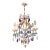 1950s Florentine Gilded Iron Chandelier With Colored Crystals For Sale