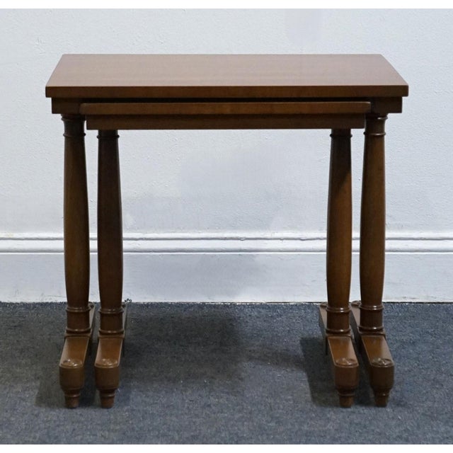 Italian Heritage Furniture Solid Mahogany Italian Provincial 21" Nesting End Tables For Sale - Image 3 of 18
