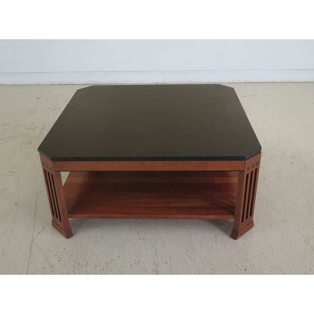 Traditional Stickley Granite Top Cherry Coffee Table Chairish