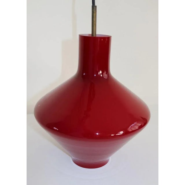 Italian Red Murano Glass Pendant Lamp, 1950s For Sale - Image 13 of 13