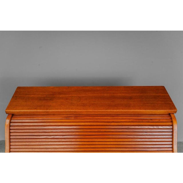 Industrial Style Oak Roll-Top Desk, Early 20th Century For Sale - Image 17 of 18
