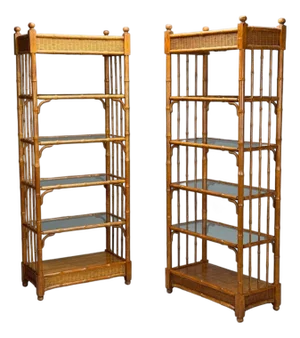 American Modern, Bamboo, Wood, Etageres, Usa, 1980s