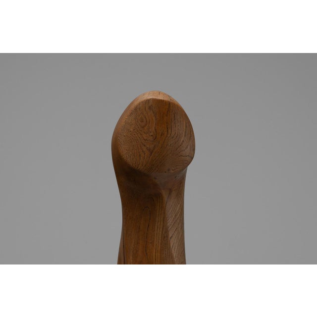 Wood Abstract Oak Sculpture from LM, France, 1960s For Sale - Image 7 of 17