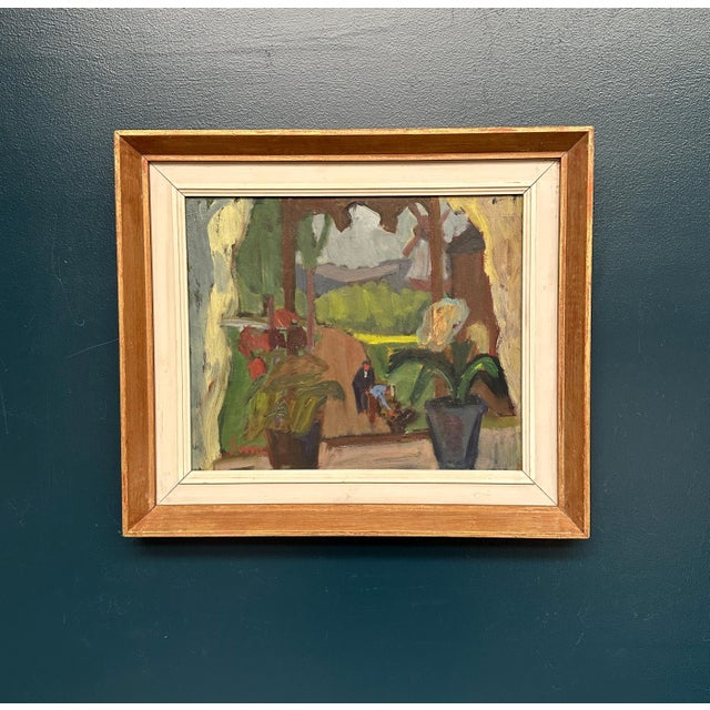 Sune Petterson, Window View with Windmill, 1960s, Oil on Panel, Framed For Sale - Image 12 of 15