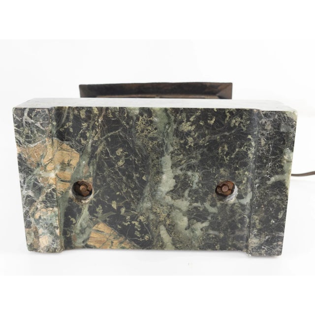 American Arts & Crafts Alabaster and Marble Mantel Clock For Sale - Image 12 of 13