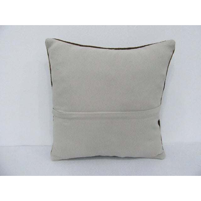Boho Chic Brown Natural Kilim Pillow Cover For Sale - Image 3 of 4