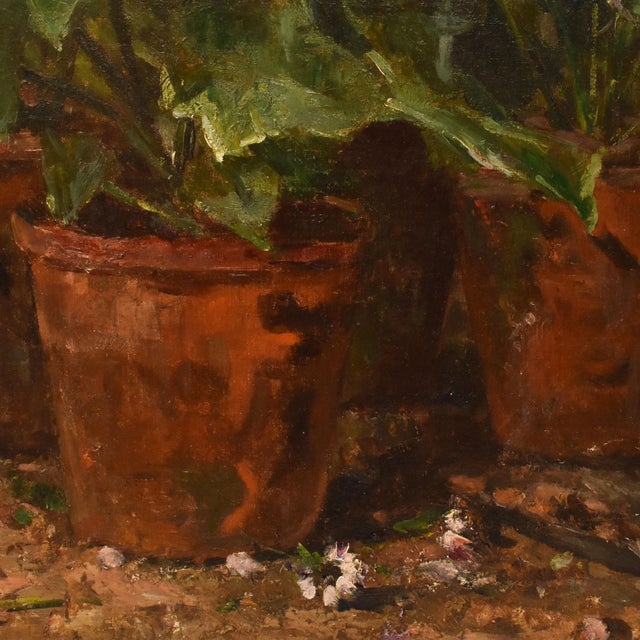 Hubert Bellis, Still Life with Vase of Cornflowers and Daisies, 19th Century, Oil on Canvas For Sale - Image 8 of 11