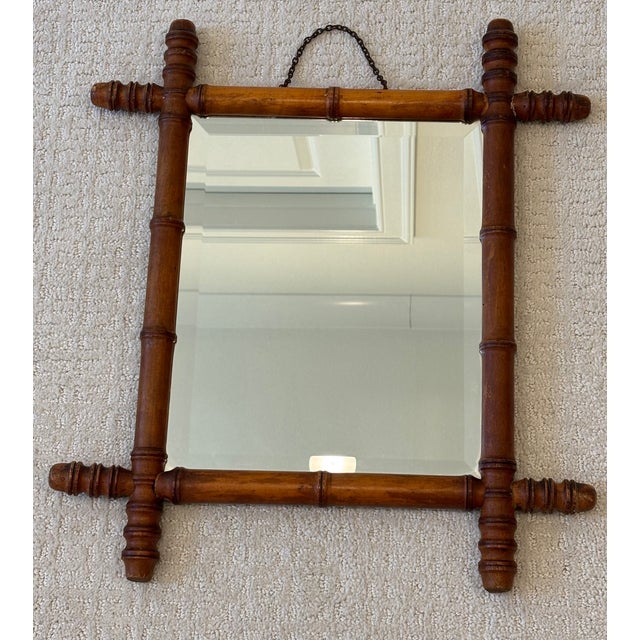 Antique French Faux Bamboo Mirror For Sale - Image 4 of 18
