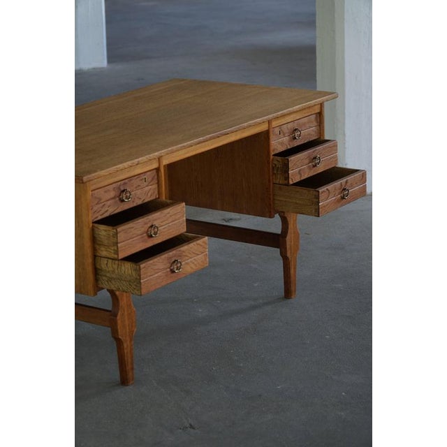 Danish Freestanding Desk in Oak by Henning Kjærnulf, 1950s For Sale - Image 12 of 15