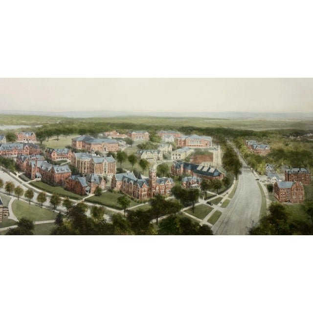 Illustration Smith College Engraving, After Richard Rummell, c.1913 — Hand-Colored Print, Large For Sale - Image 3 of 4