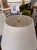 Contemporary Blue and White Ikat Pattern Ralph Lauren Over-Sized Jar Lamps With White Linen Shades, a Pair For Sale - Image 6 of 8