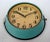 Nautical Turquoise Nuatical Vintage Ship's Wall Clock - Seiko Made in Japan For Sale - Image 3 of 7