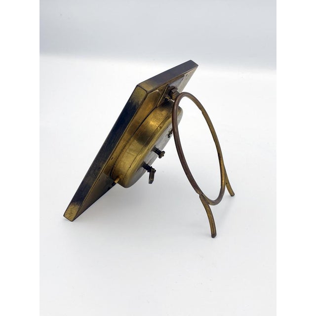 8 Day Desk Clock with Calendar and Brass Case from Philippe, Paris, 1920s For Sale - Image 4 of 9