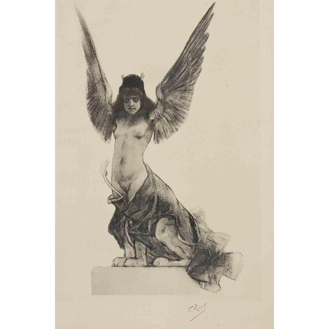 Hollywood Regency Félicien Rops, The Sphinx, 1880s, Etching For Sale - Image 3 of 3