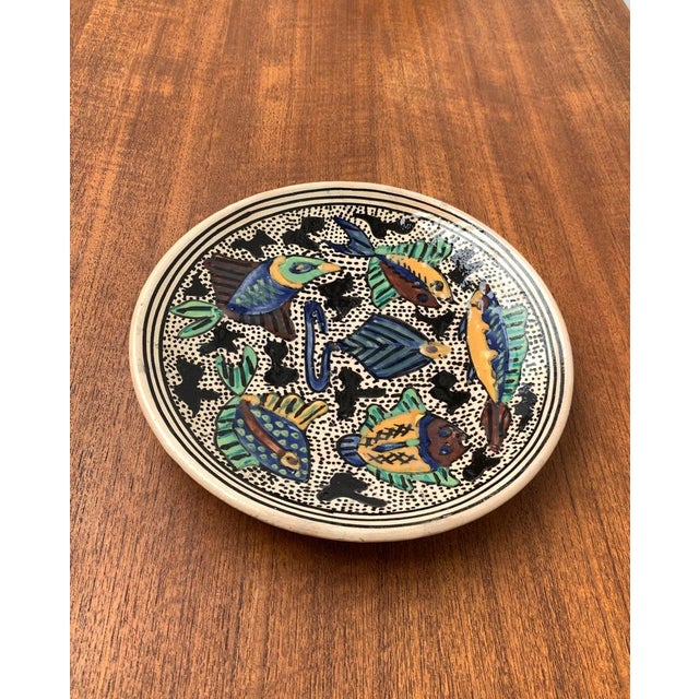 Vintage Ceramic Handpainted Fish Wall Plate, 1970s For Sale - Image 4 of 17
