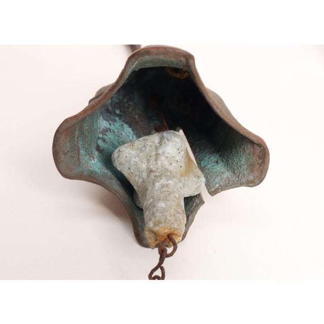 Vintage Verdigris Cast Bronze Wind Bell / Wind Chime by Joe Ursutz For Sale - Image 9 of 16