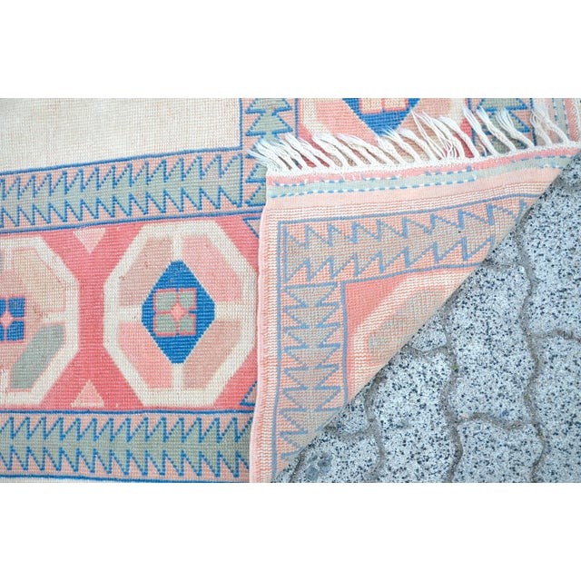 1960s Vintage Turkish Wool Area Rug For Sale - Image 10 of 11